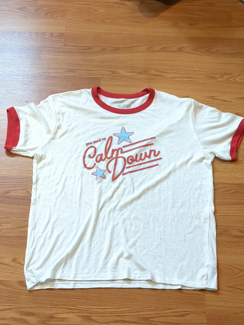 Official Taylor Swift Lover Era "You Need to Calm Down" Ringer Tee – Size XL